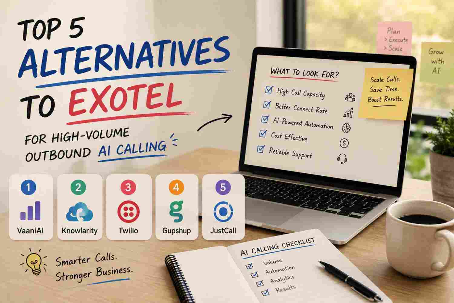 Top 5 Alternatives to Exotel for High-Volume Outbound AI Calling