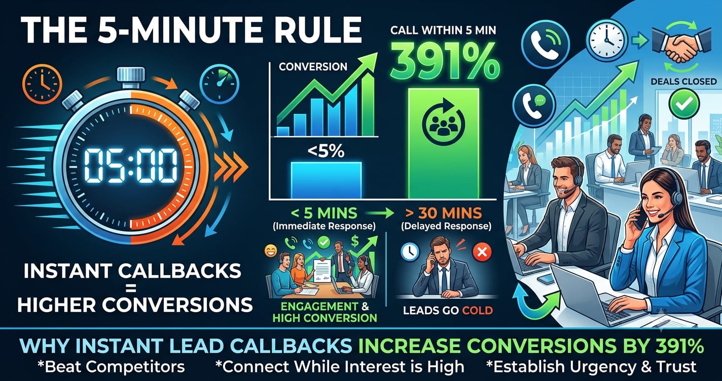 The 5-Minute Rule: Why Instant Lead Callbacks Increase Conversions by 391%